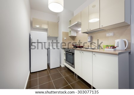 White, small kitchen interior design
