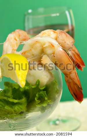Jumbo Shrimp Cocktail in glass