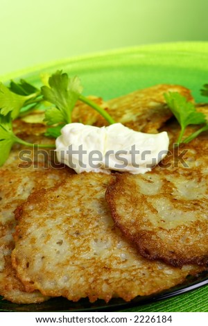 Potato Pancakes with sour cream