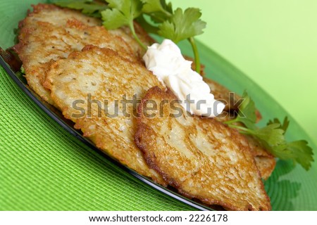 Potato Pancakes with sour cream