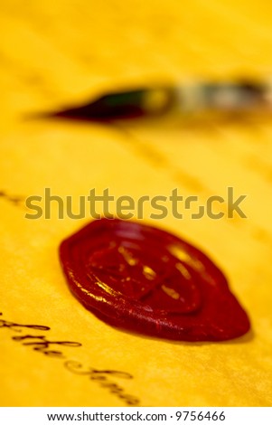 Letter with wax seal with and antique look