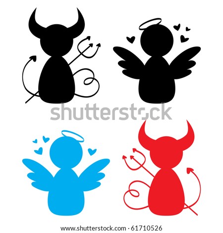 Конкурс " Бог и Дьявол ". - Страница 3 Stock-vector-angel-and-devil-icons-61710526