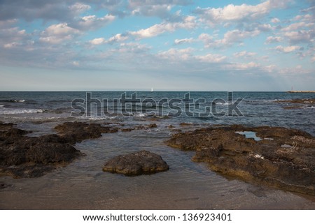 Horizontal landscape of the Mediterranean Sea