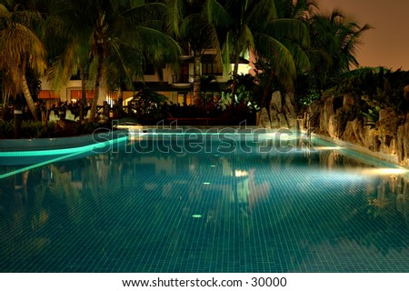 Swimming pool at night
