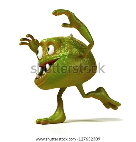 3D rendered illustration of a funny bacteria toon 3D rendered illustration of a funny bacteria toon