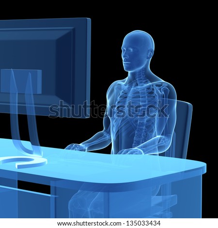 3d rendered medical illustration - correct sitting posture