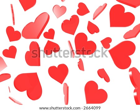 Falling Hearts Stock Photo 2664099 : Shutterstock