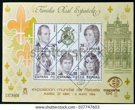 SPAIN - CIRCA 1984: Collection stamps shows Spanish royal family, circa 1984