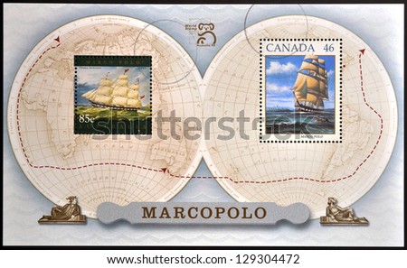 CANADA - CIRCA 1999: stamp printed in Canada, shows Sailing Ship Marco Polo, circa 1999