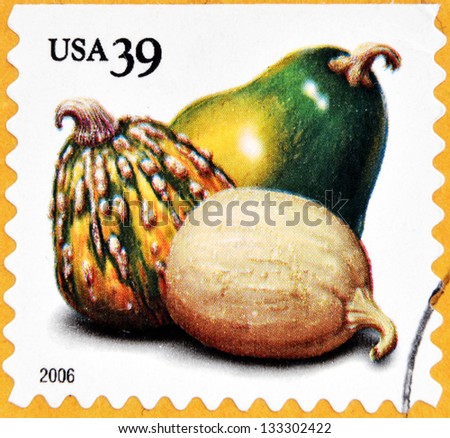 UNITED STATES OF AMERICA - CIRCA 2006: A stamp printed in USA shows squashes, circa 2006