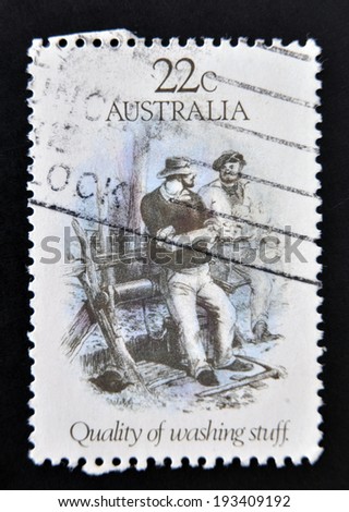 AUSTRALIA - CIRCA 1981: A stamp printed in Australia shows Quality of Washing Stuff, circa 1981