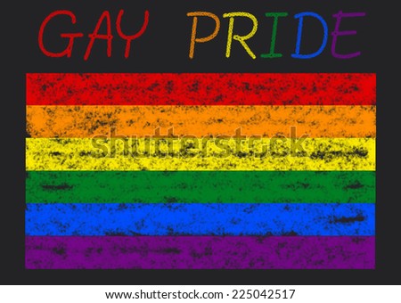 gay pride flag on a blackboard