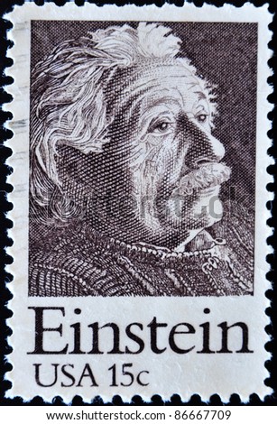 UNITED STATES OF AMERICA CIRCA 1970 A stamp printed in the USA shows Einstein Portrait circa 1970 UNITED STATES OF AMERICA CIRCA 1970 A stamp printed in the USA shows Einstein Portrait circa 1970