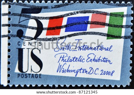 UNITED STATES OF AMERICA - CIRCA 1966: a stamp printed in the United States of America shows Stamped Cover, 6th International Philately Exhibition, Washington D.C., circa 1966