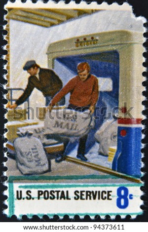 UNITED STATES OF AMERICA - CIRCA 1970: A stamp printed in USA dedicated to postal service, circa 1970