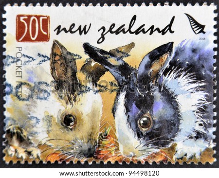 NEW ZEALAND - CIRCA 2008: A stamp printed in New Zealand shows pocket pets, circa 2008
