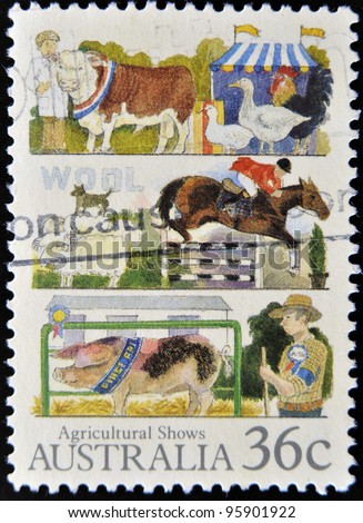 AUSTRALIA - CIRCA 1987: stamp printed by Australia, shows Agricultural shows, circa 1987