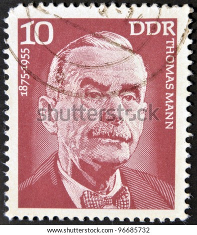 GERMANY - CIRCA 1975: A stamp printed in GDR (East Germany) shows Thomas Mann, circa 1975