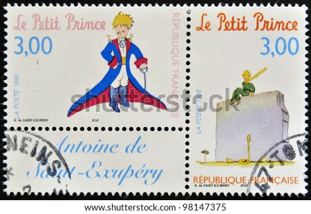 FRANCE - CIRCA 1998: A stamp printed in France shows the little prince, circa 1998