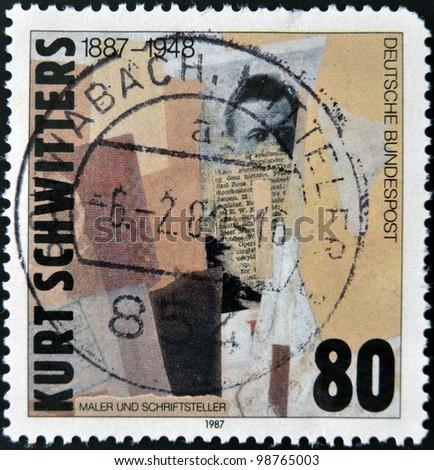GERMANY - CIRCA 1987: A stamp printed in Germany, shows the painting \