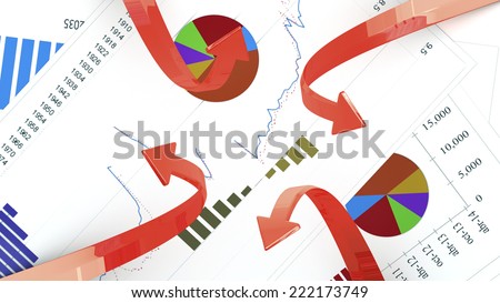 Graphics isolated 3d financial analysis