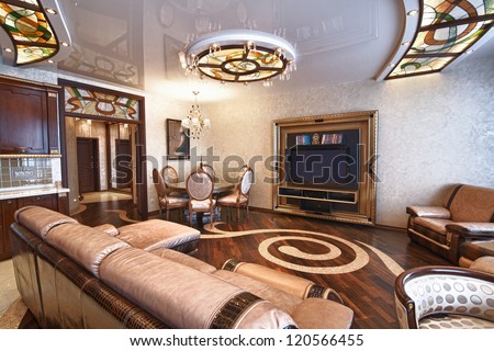 modern interior in shades of brown