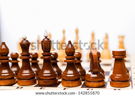 Start a game of chess, black expect.