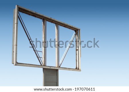 old empty Billboard against the blue sky