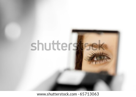 woman eye in the mirror