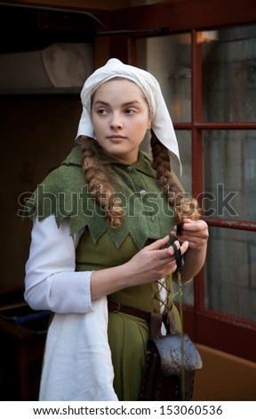 Girl dressed in medieval dress Girl dressed in medieval dress