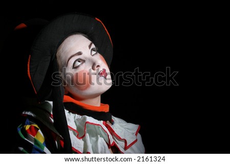 clowning makeup. girl with clown makeup