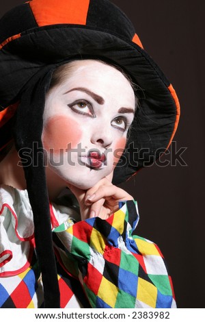 clown faces makeup. clown makeup in funcy heat