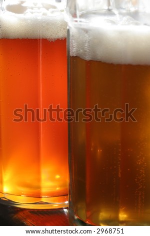 orange and golden beer closeup in summer day