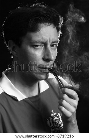 Person Smoking Pipe