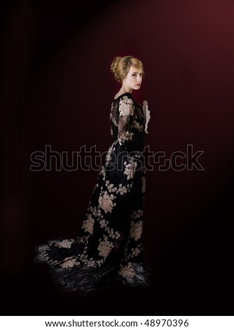 My daughter portrait in my graete-greate-grandmother dress. Dress was made in Paris aproximately in 1900