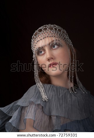 Romantic russian style portrait in the style of end of 19th century
