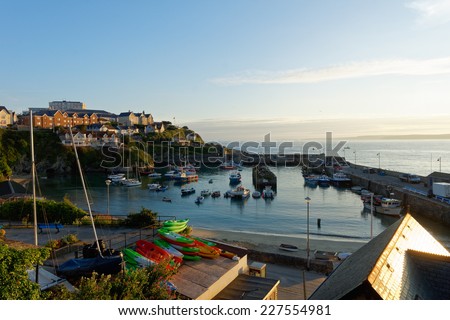 Newquay, UK : Newquay harbor to this day is an important fishing port in Cornwall, August 1, 2014.