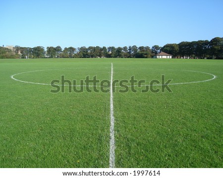 Halfway line of a football pitch