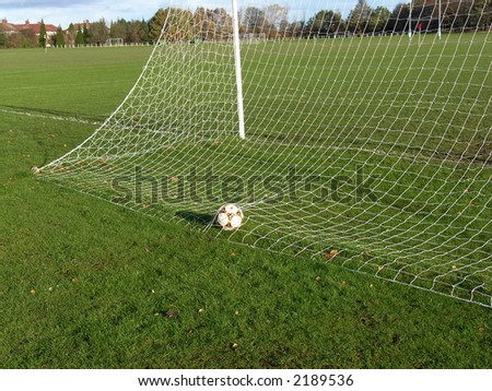 Football goal / net  with ball inside