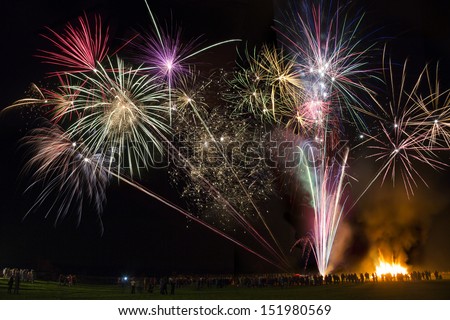 Fireworks Display. Guy Fawkes Night  (Bonfire Night) is a celebration in England on the 5th of November. It celebrates the foiling of the Gunpowder Plot of the 5th of November, 1605.