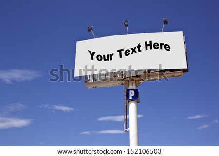 Blank advertising sign - Add your text or image to this space.