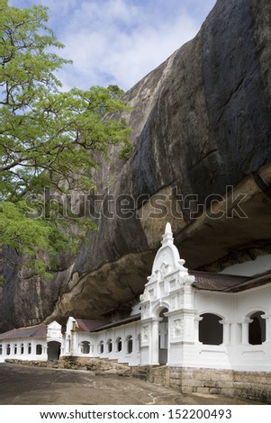 Entrance to the Buddhist Cave Temples in Dambulla in the Cultural Triangle in Sri Lanka