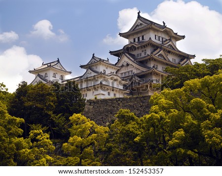 Himeji Castle - A Hilltop Castle Complex Located In Himeji, Japan. The Castle Is Regarded As The Finest Surviving Example Of Japanese Castle Architecture. It Is A Unesco World Heritage Site.