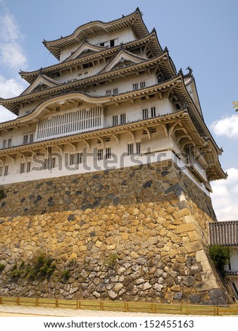 Himeji Castle is a hilltop castle complex located in Himeji, Japan. The castle is regarded as the finest surviving example of Japanese castle architecture. It is a UNESCO World Heritage Site.