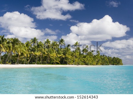 Aitutaki Lagoon in the Cook Islands in the South Pacific.