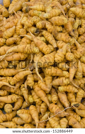 Mashua is a staple vegetable grown in South America. Photographed on a market stall in Peru.