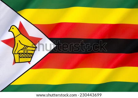 Flag of Zimbabwe - adopted on 18th April 1980, when Zimbabwe was granted independence by the United Kingdom.