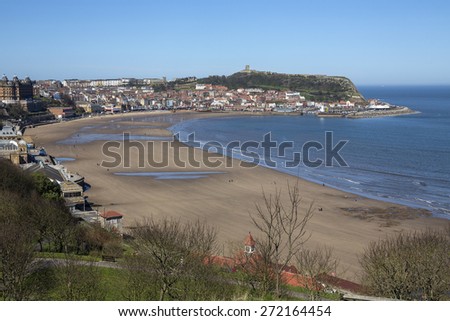 Scarborough Beach on the North Yorkshire coast in the northeast of England.