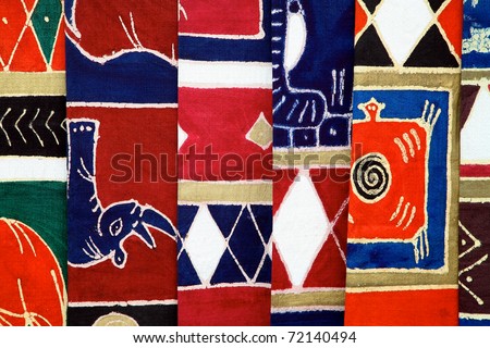 Craft Industry in Namibia and South Africa - Selection of colorful fabrics