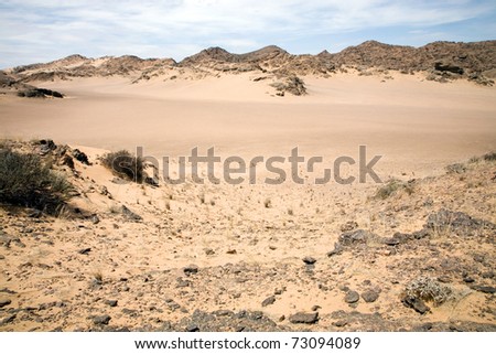 Bleak but imposing landscape of the Skeleton Coast, Namibia